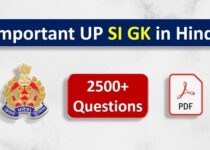 UP SI gk in hindi pdf