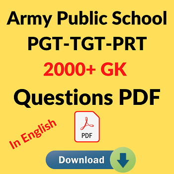 Army Public School PGT TGT PRT GK PDF